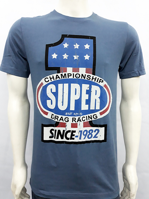Camiseta Superlove "Drag racing 1" azul